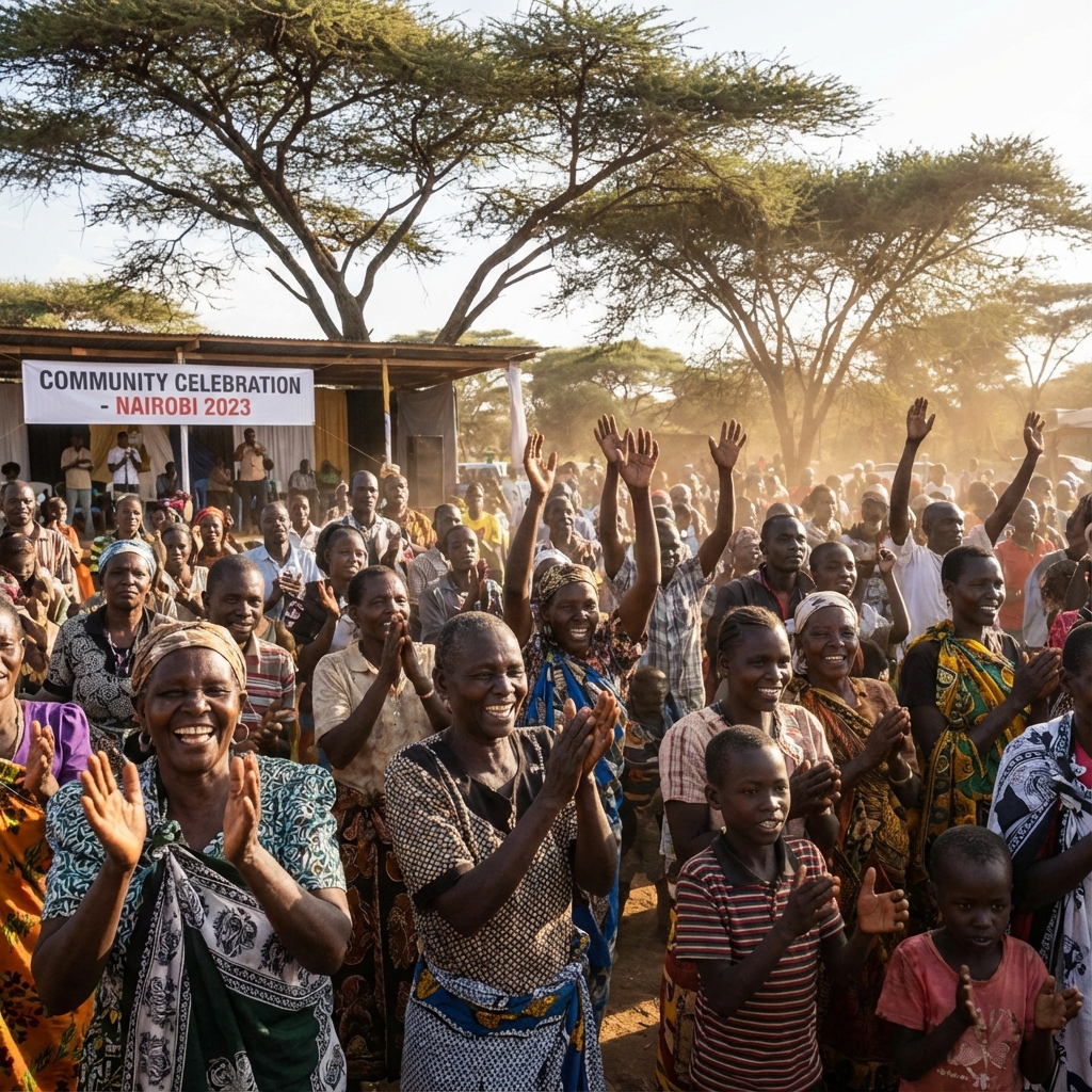 Mulher sorrindo multidão